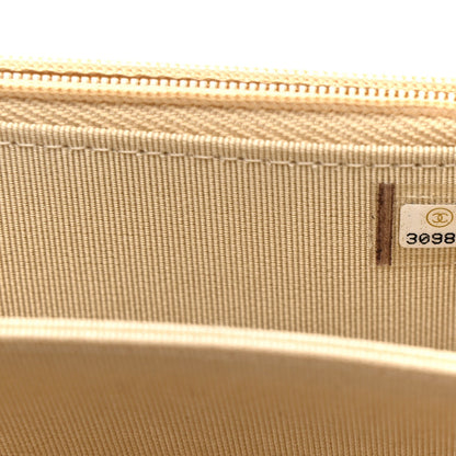 Metallic Lambskin Quilted Mini Wallet On Chain WOC Gold