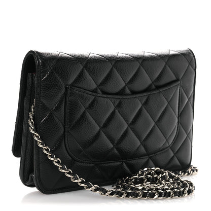 Caviar Quilted Wallet On Chain WOC Black