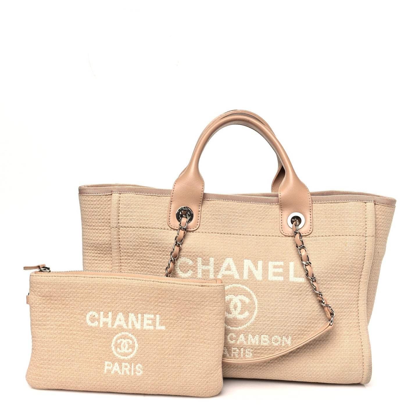 Mixed Fibers Small Deauville Tote Beige