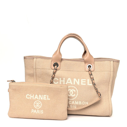 Mixed Fibers Small Deauville Tote Beige