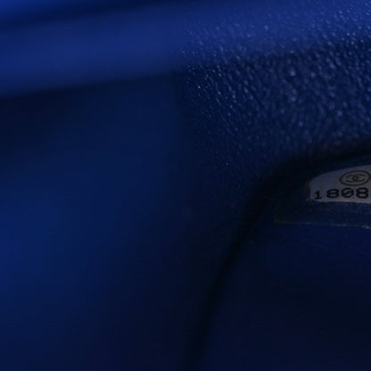 Lambskin Quilted Medium Double Flap Blue