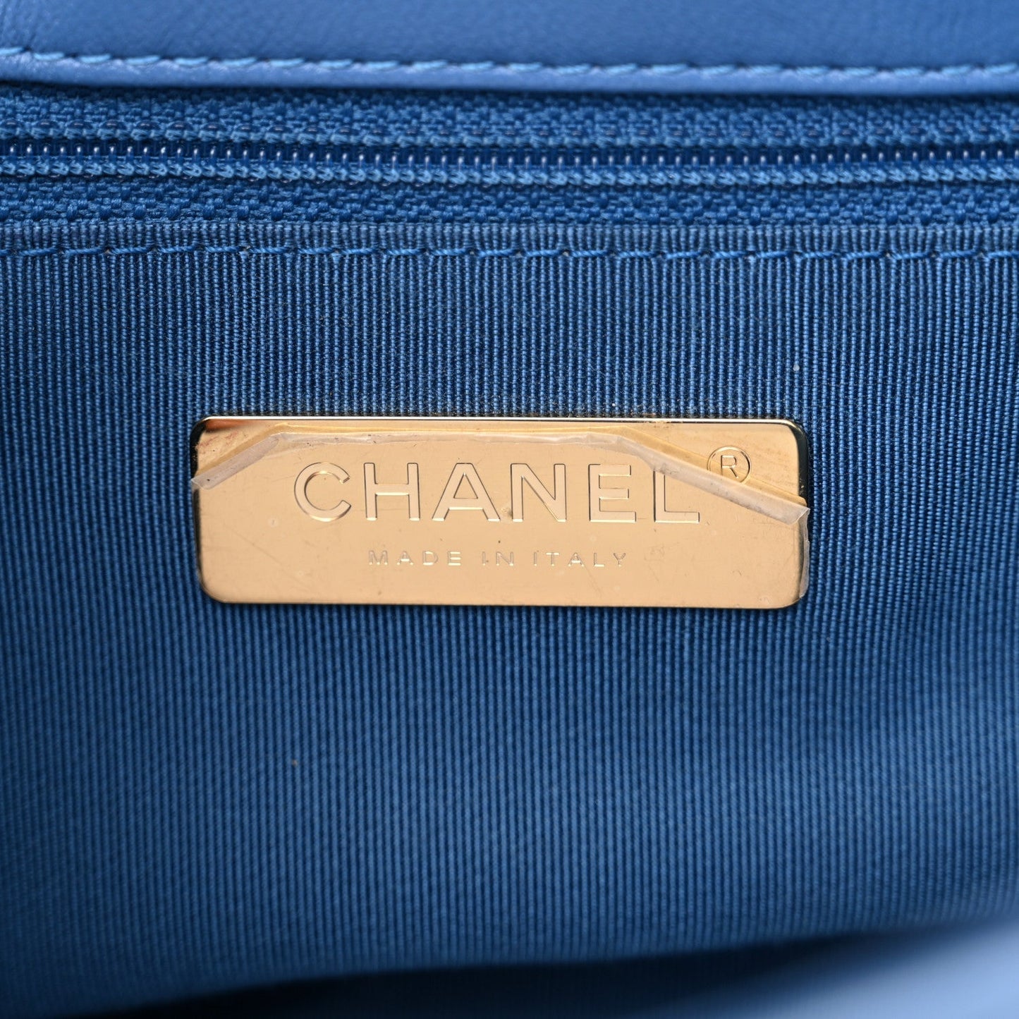 Lambskin Quilted Medium Chanel 19 Flap Blue