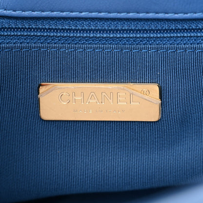 Lambskin Quilted Medium Chanel 19 Flap Blue