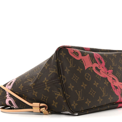 Monogram Bay Neverfull MM Rose Ballerine Poppy