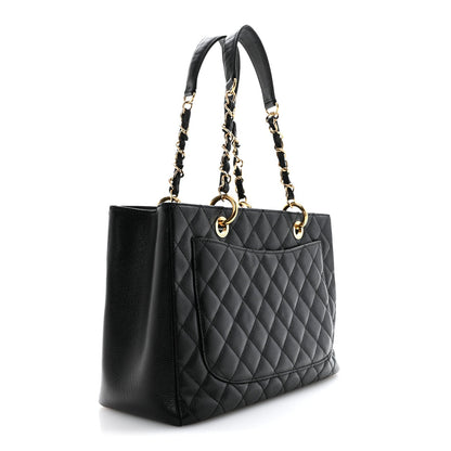Caviar Quilted Grand Shopping Tote GST Black