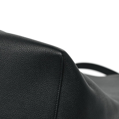 Grained Calfskin Medium N/S Hook Tote Black