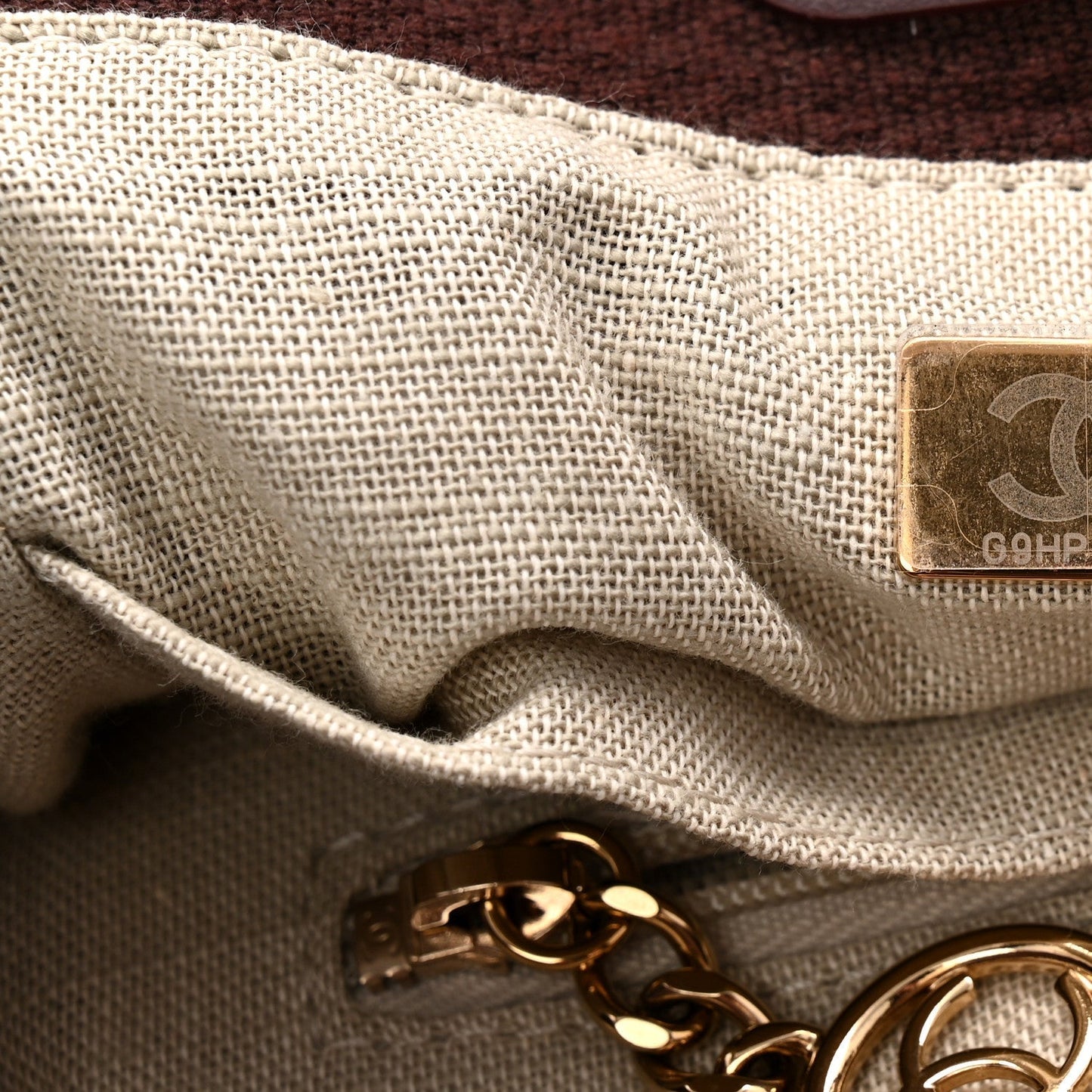 Mixed Fibers Calfskin Small Deauville Tote Burgundy