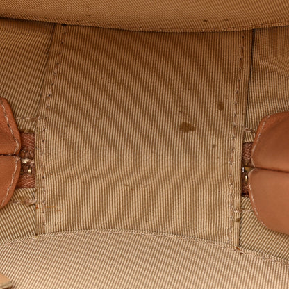 Glazed Calfskin Round As Earth Evening Bag Beige