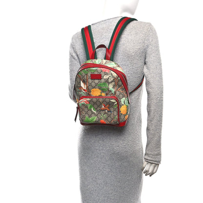 GG Supreme Monogram Tian Web Small Day Backpack Beige Multicolor Red
