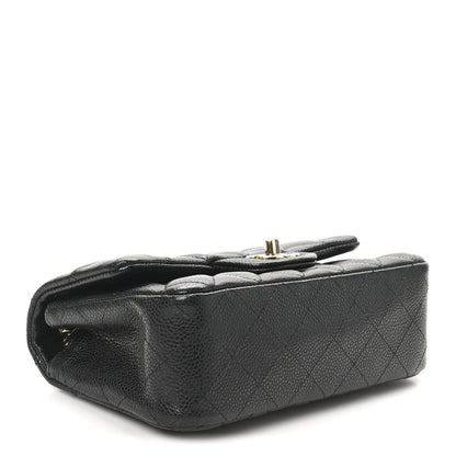 Caviar Quilted Mini Rectangular Flap Black