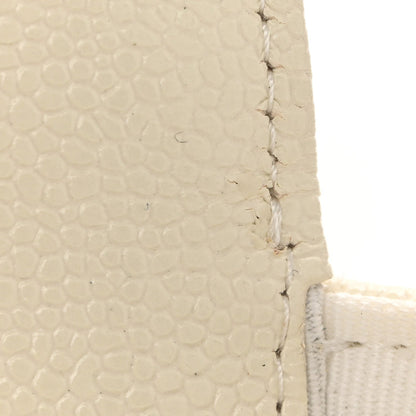 Shiny Caviar Quilted Chain Melody Belt Bag White