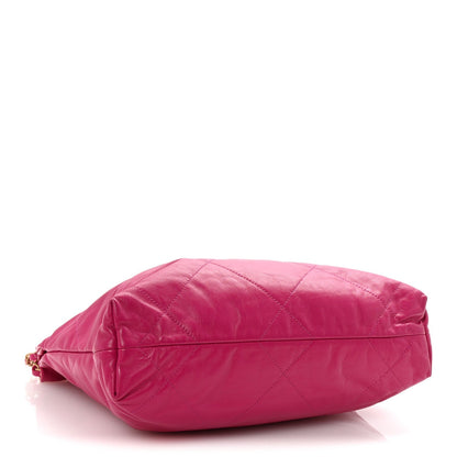 Shiny Calfskin Quilted Small Chanel 22 Fuchsia