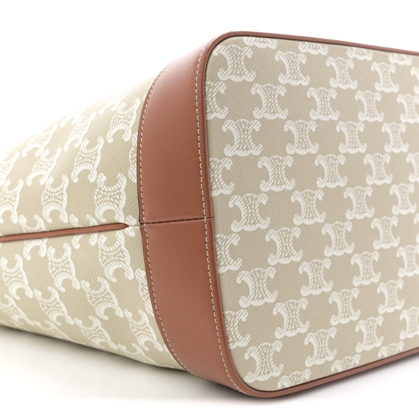 Triomphe Canvas Calfskin Medium Cabas Bag Grege