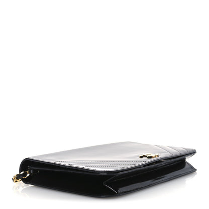 Lambskin Chevron Quilted Small Single Flap Black