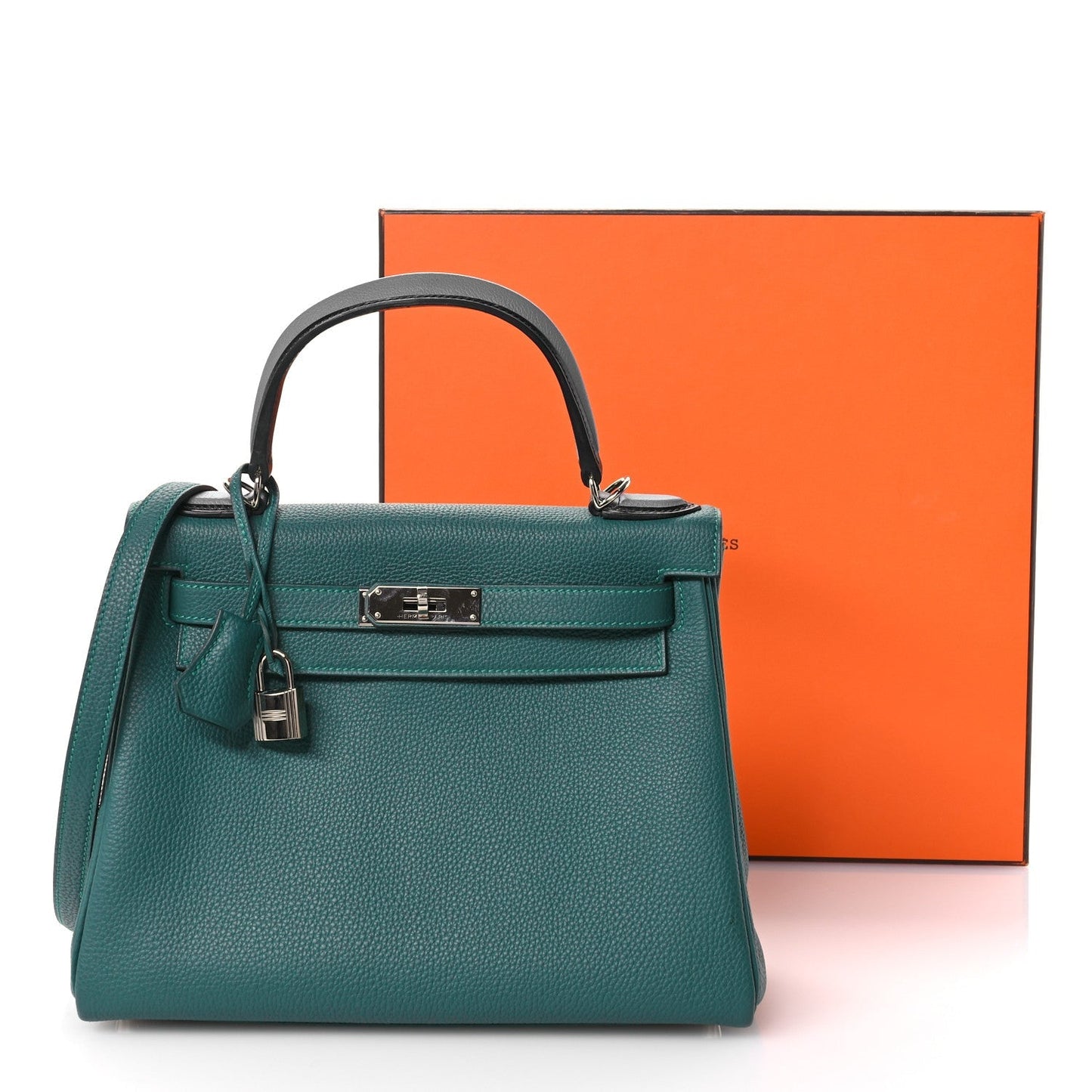 Togo Au Pas Kelly Retourne 28 Malachite Turquoise Black