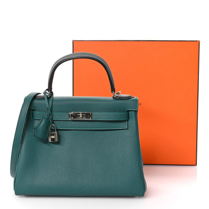 Togo Au Pas Kelly Retourne 28 Malachite Turquoise Black
