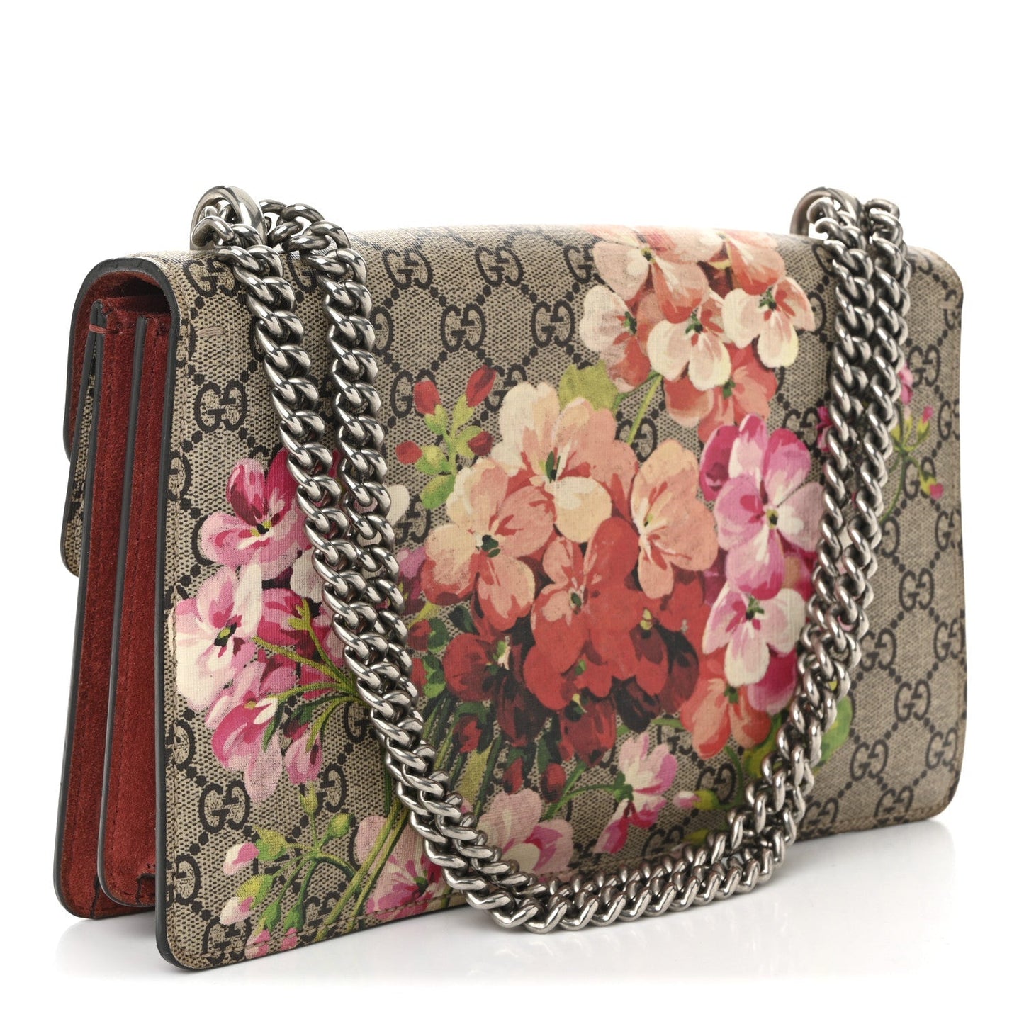 GG Supreme Monogram Blooms Small Dionysus Shoulder Bag Beige Multicolor Dry Rose