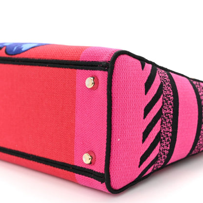 Canvas Embroidered Flower Pop Medium Lady D-Lite Red Pink