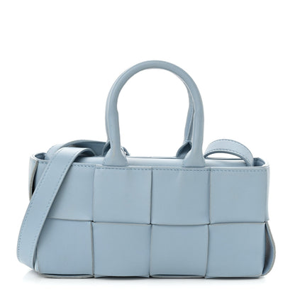 Nappa Maxi Intreccio Mini Arco East West Tote Ice Blue
