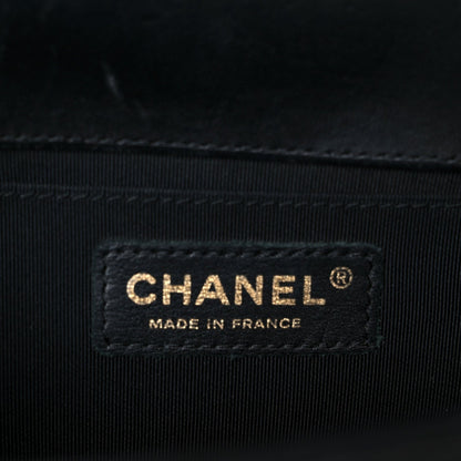Lambskin Quilted Medium Boy Flap Black