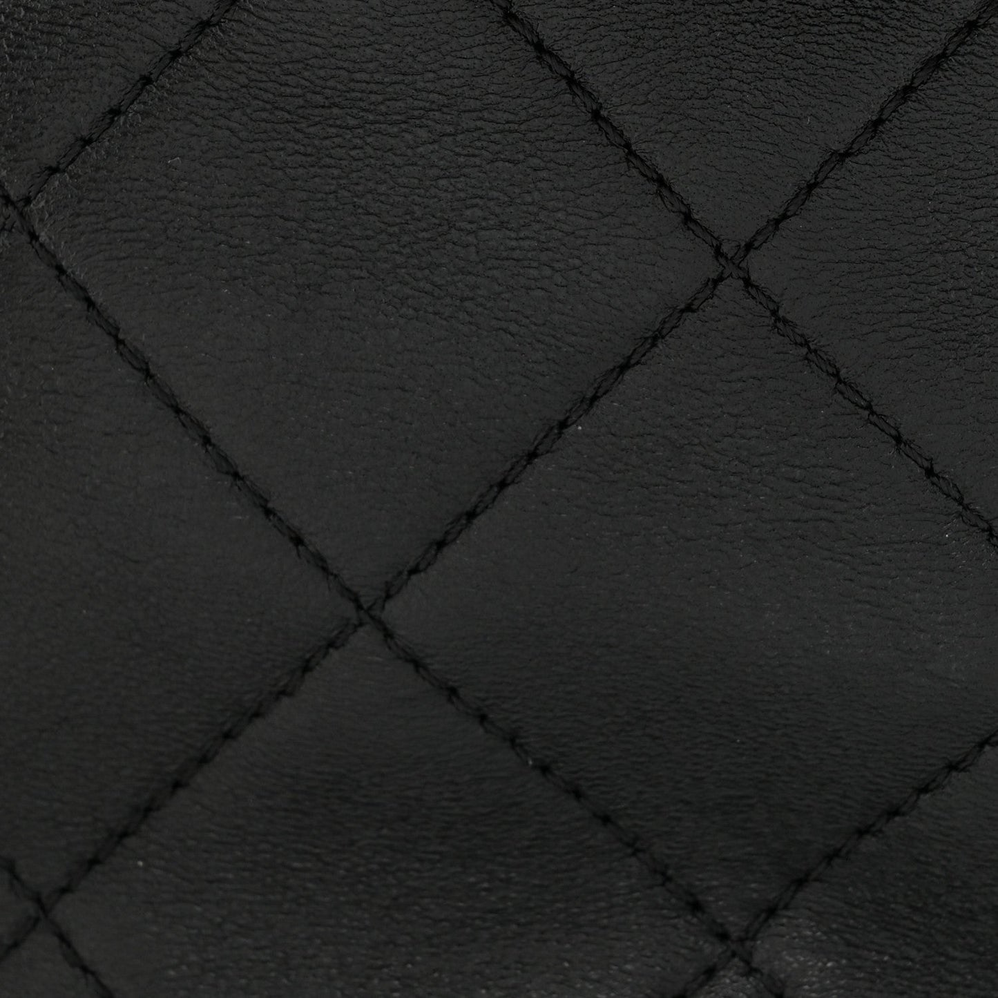 Lambskin Quilted Resin Bi-Color Chain Bucket Bag Black
