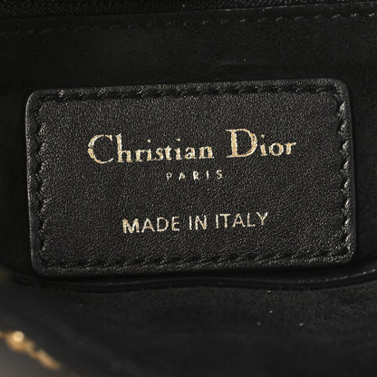 Lambskin Studded Mini Supple Lady Dior Black