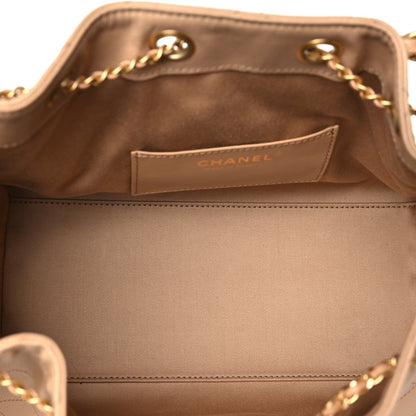 Caviar Quilted Small Chanel 25 Handbag Dark Beige