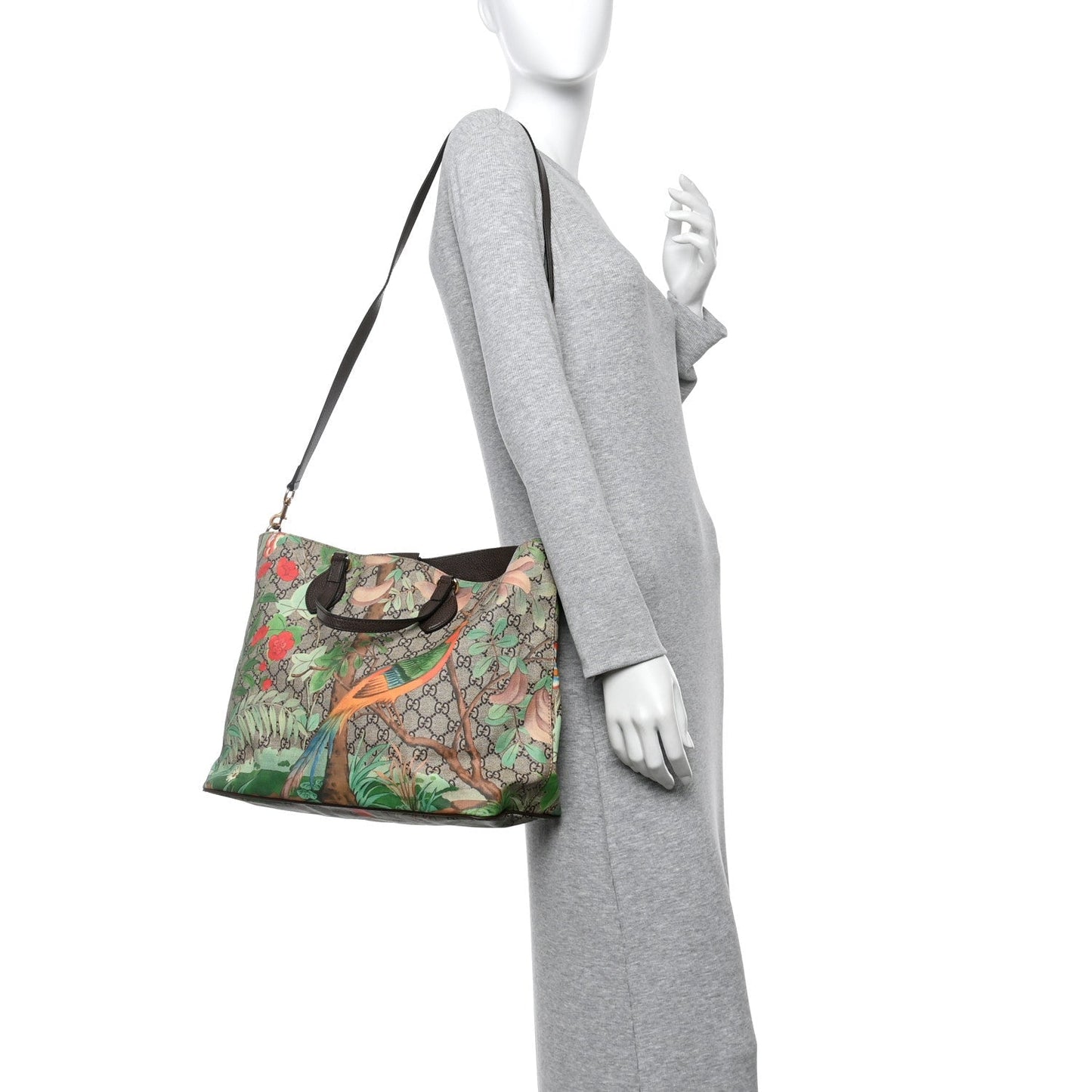 Soft GG Supreme Monogram Tian Medium Crossbody Tote Beige Multicolor New Acero