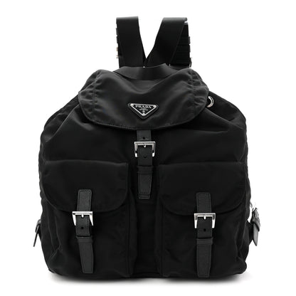 Tessuto Nylon Saffiano Medium Backpack Black