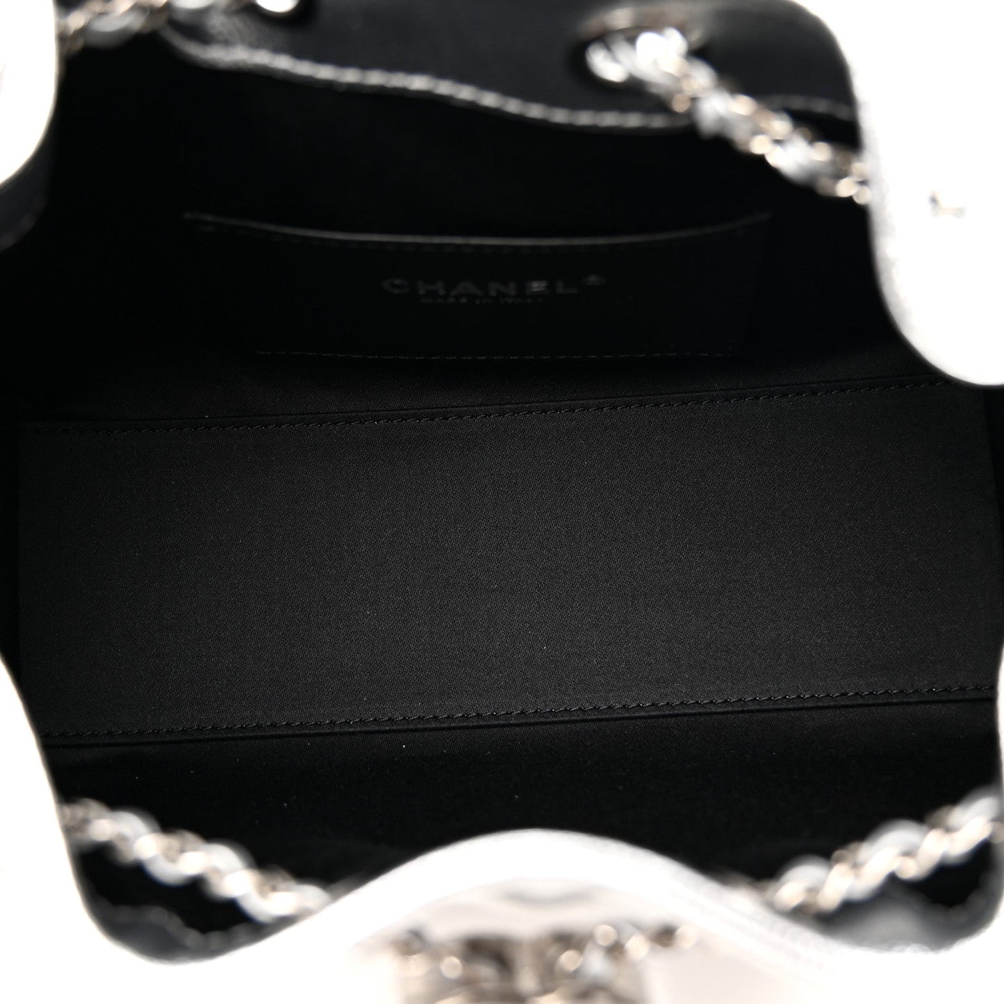 Metallic Caviar Quilted Mini Chanel 25 Handbag Silver
