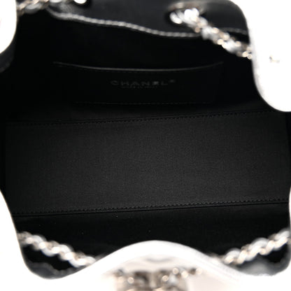 Metallic Caviar Quilted Mini Chanel 25 Handbag Silver