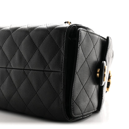 Caviar Quilted Small Chanel 25 Handbag Black