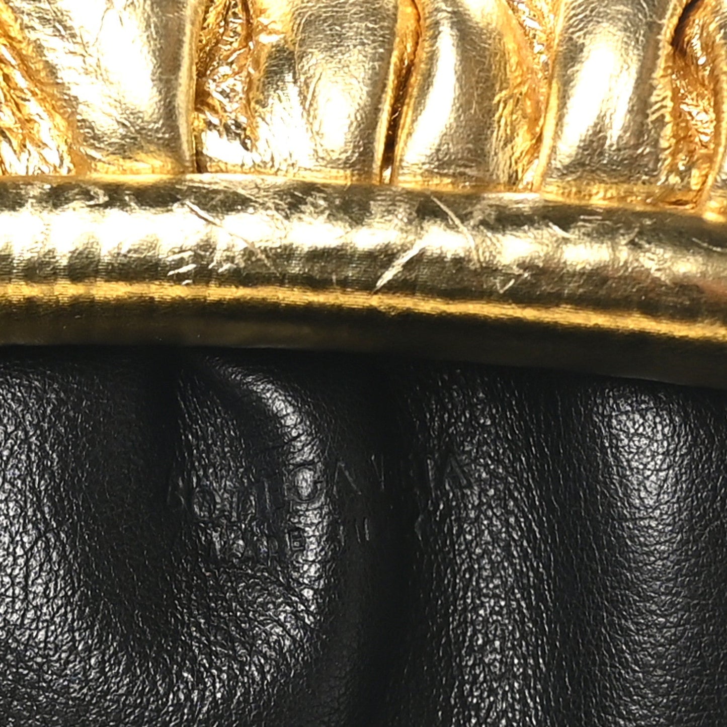 Metallic Bark Calfskin The Mini Pouch Gold