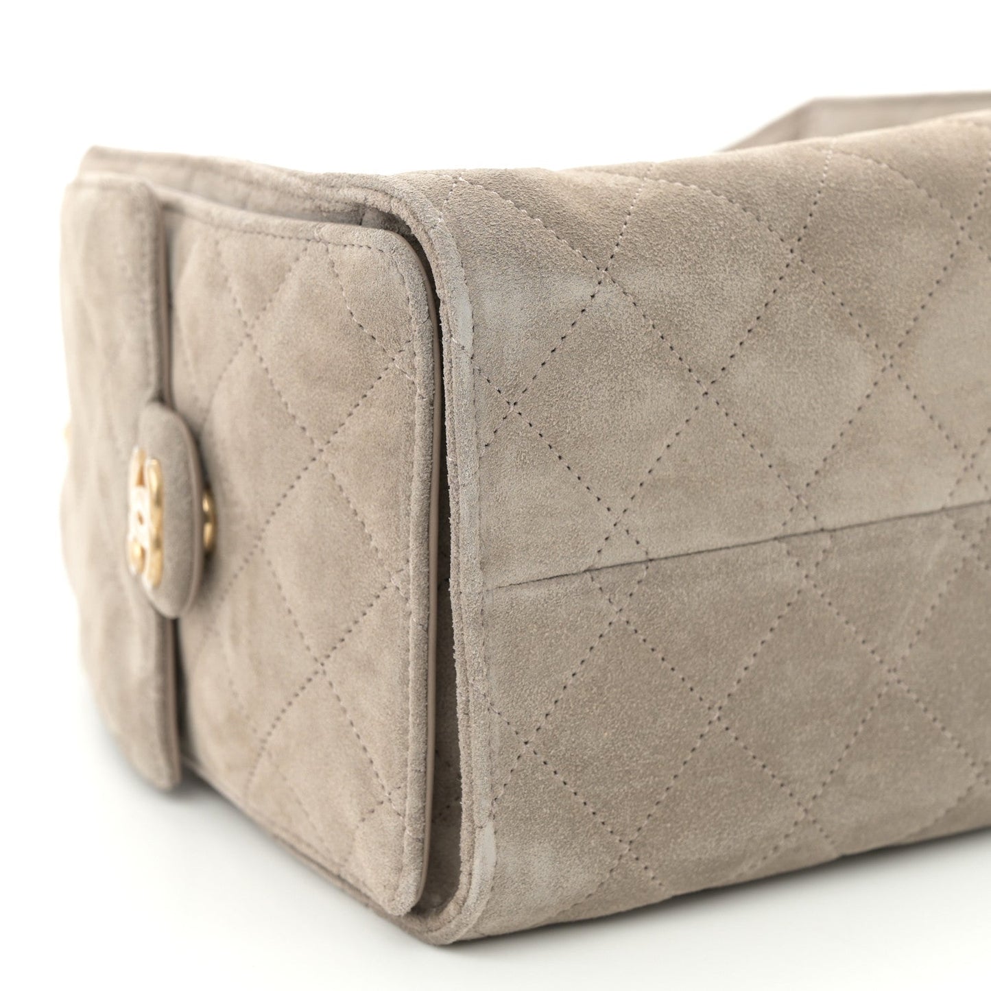 Suede Quilted Small Chanel 25 Handbag Dark Grey