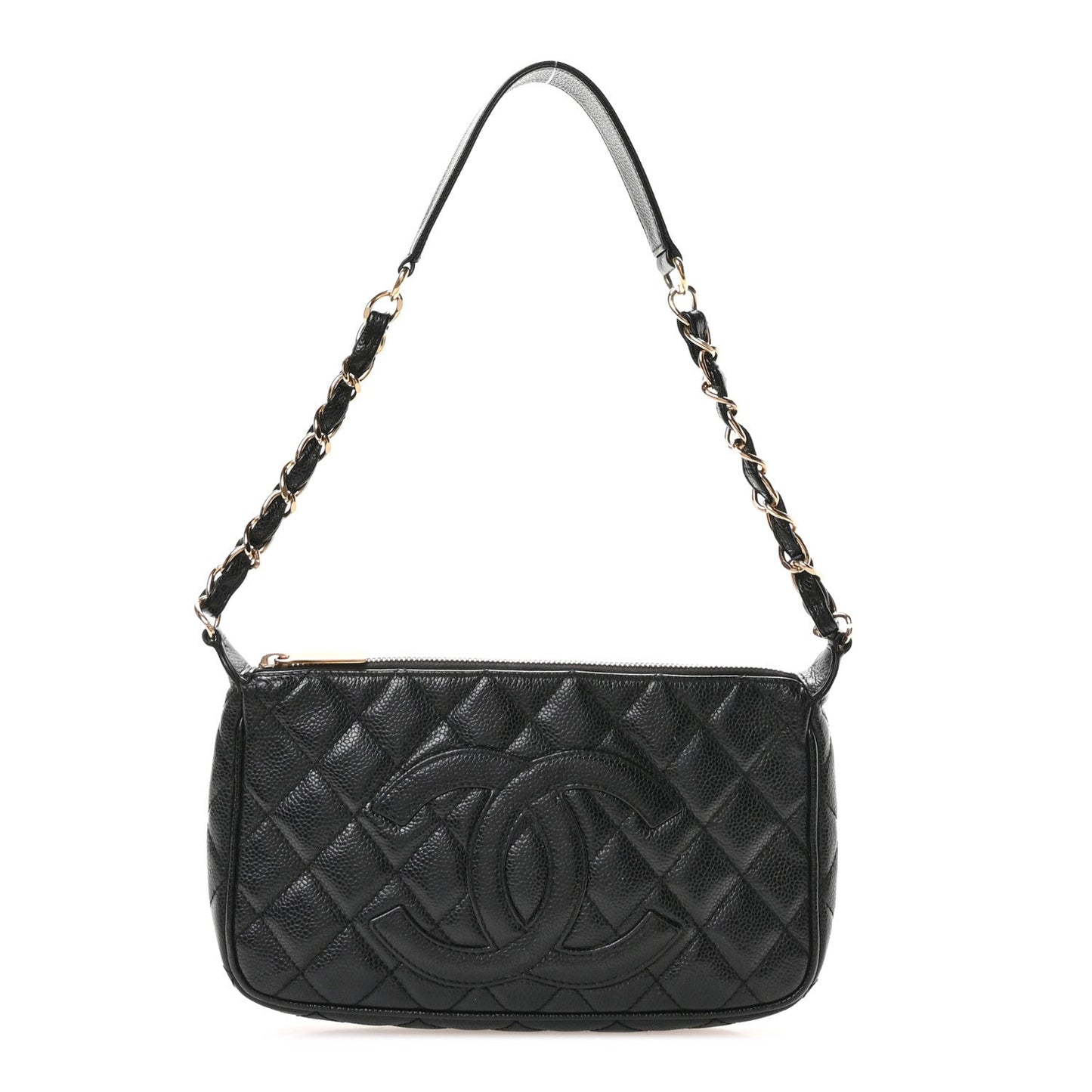 Caviar Quilted Timeless CC Shoulder Bag Black