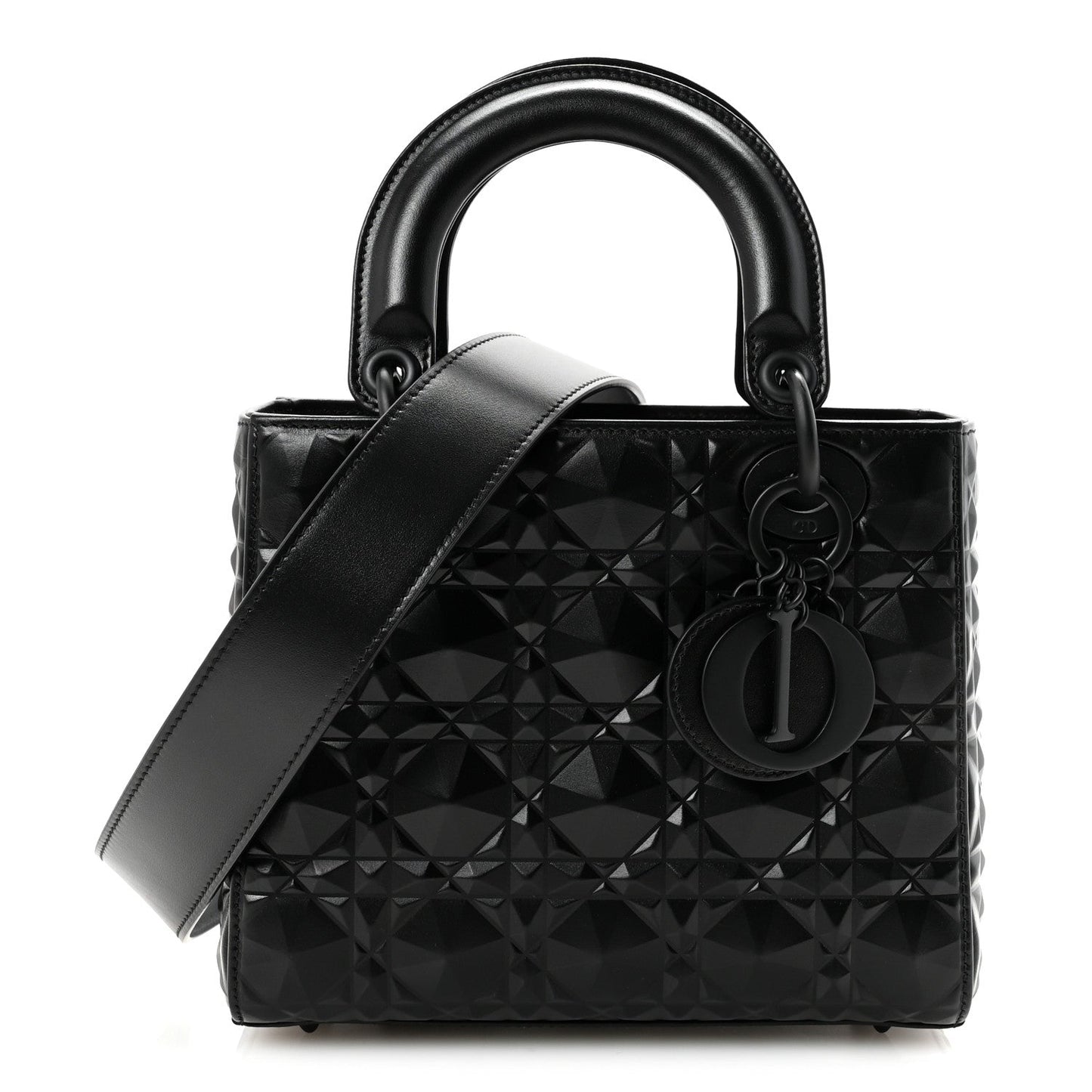 Calfskin Cannage Diamond Small My ABCDior Lady Dior Black