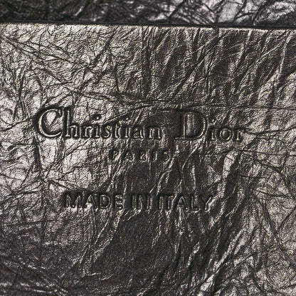 Crinkled Calfskin Macrocannage DiorStar Hobo Bag Black