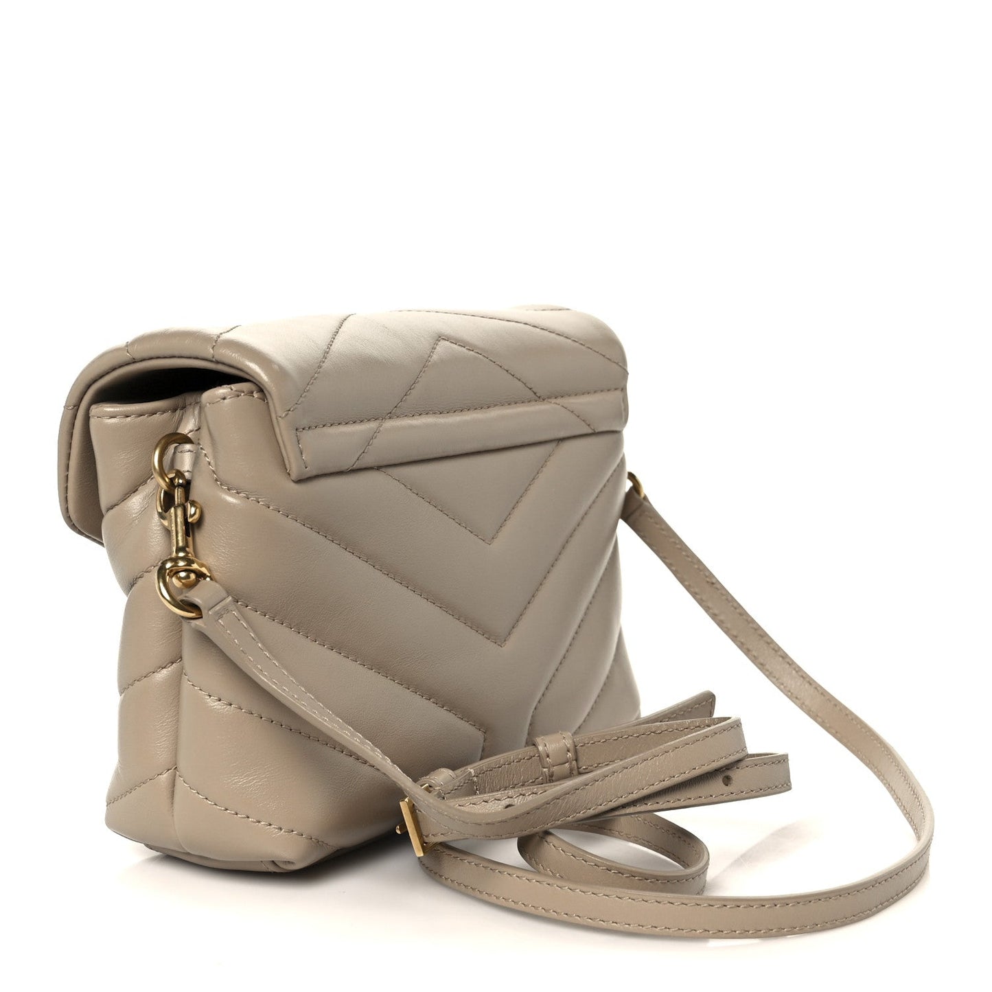 Calfskin Y Quilted Monogram Toy Loulou Crossbody Bag Dark Beige