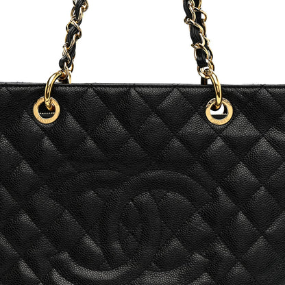 Caviar Quilted Grand Shopping Tote GST Black