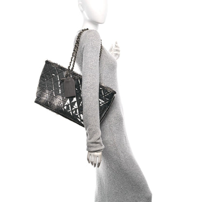 Vinyl Funny Tweed Patchwork Tote Grey