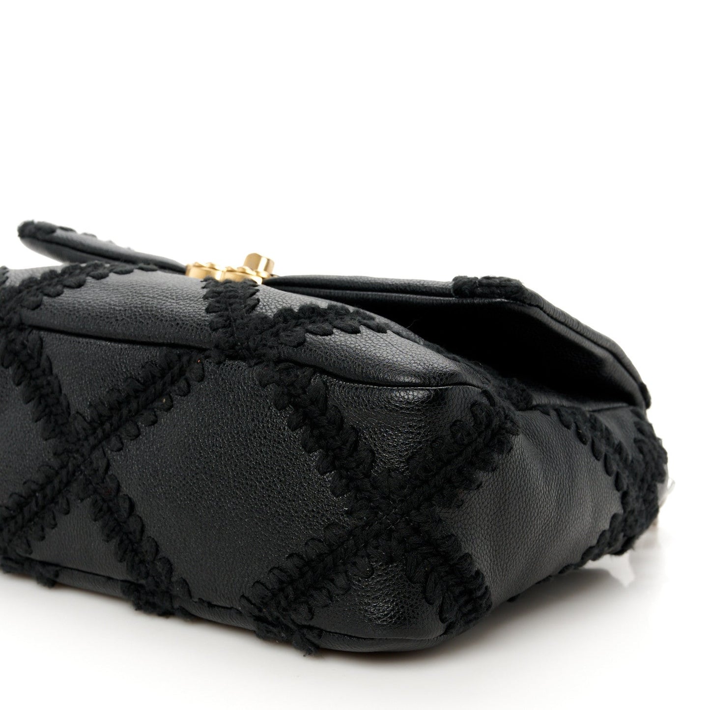 Calfskin Crochet Medium Chanel 19 Flap Black
