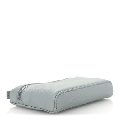 Grained Calfskin Extra Pocket Mini Pouch Minty Breeze