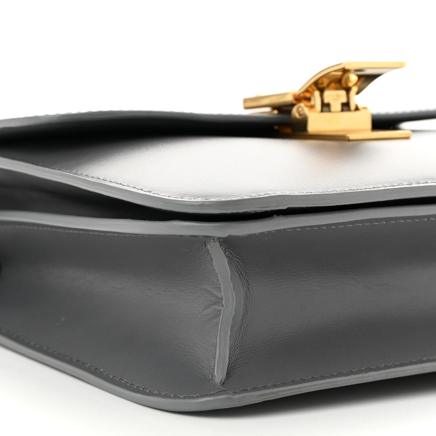 Box Calfskin Teen Classic Box Flap Bag Light Charcoal