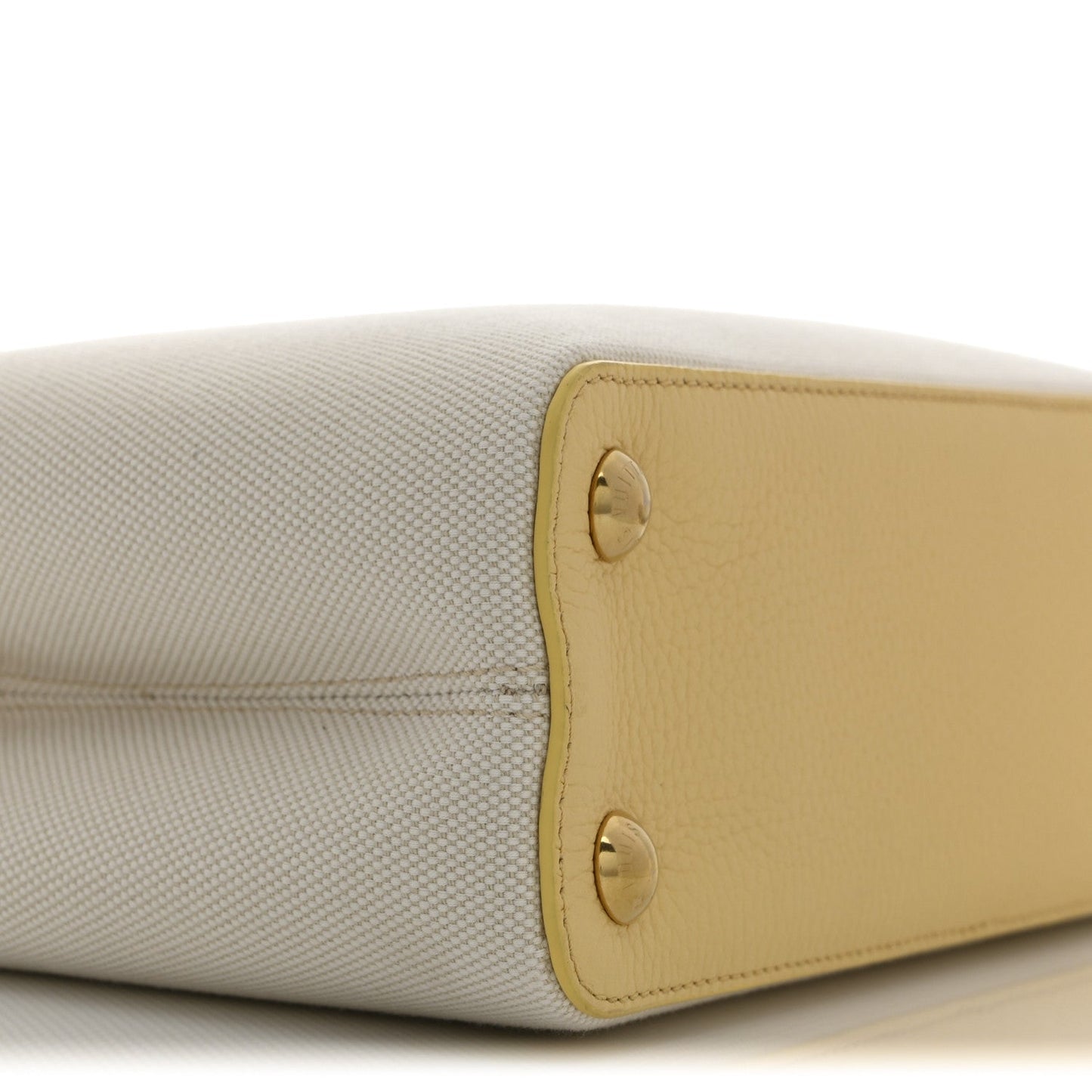 Canvas Taurillon Capucines BB Plume Yellow