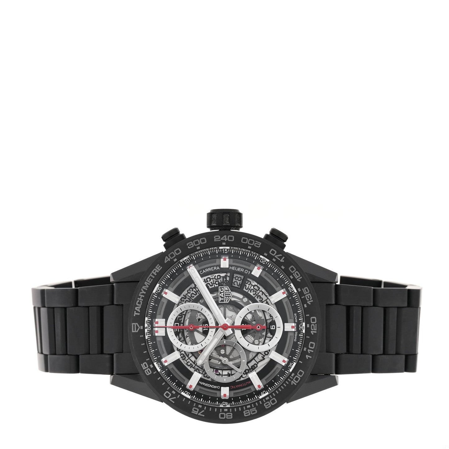 Ceramic 43mm Carrera Calibre Chronograph Automatic Watch Black CAR2090