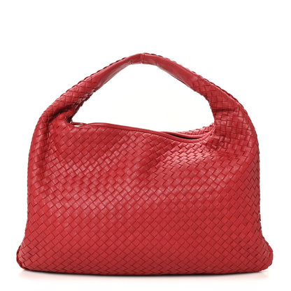 Nappa Intrecciato Large Veneta Hobo Red