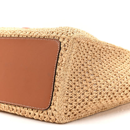 Raffia Calfskin Saint Tropez OnTheGo MM Natural Orange