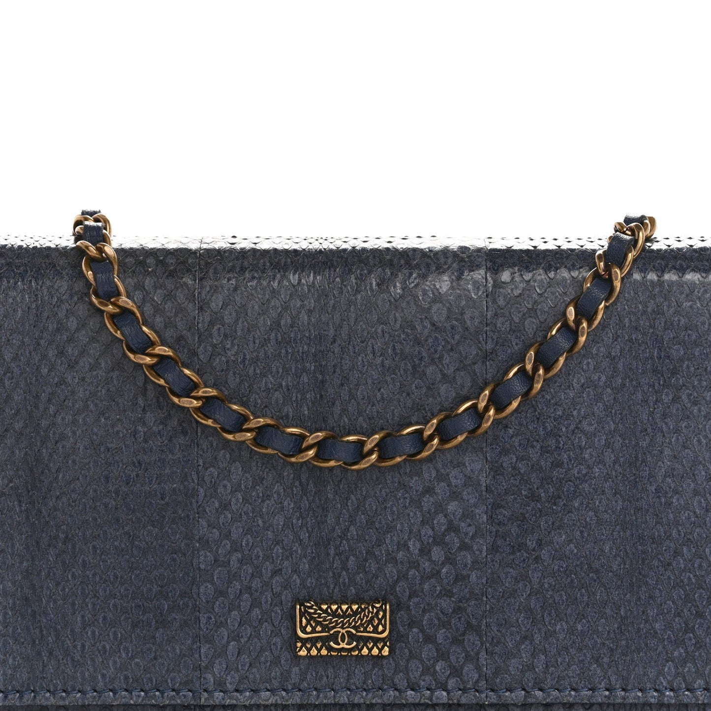 Snakeskin Wallet On Chain WOC Blue
