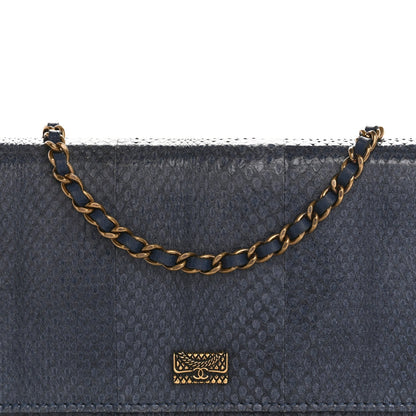 Snakeskin Wallet On Chain WOC Blue