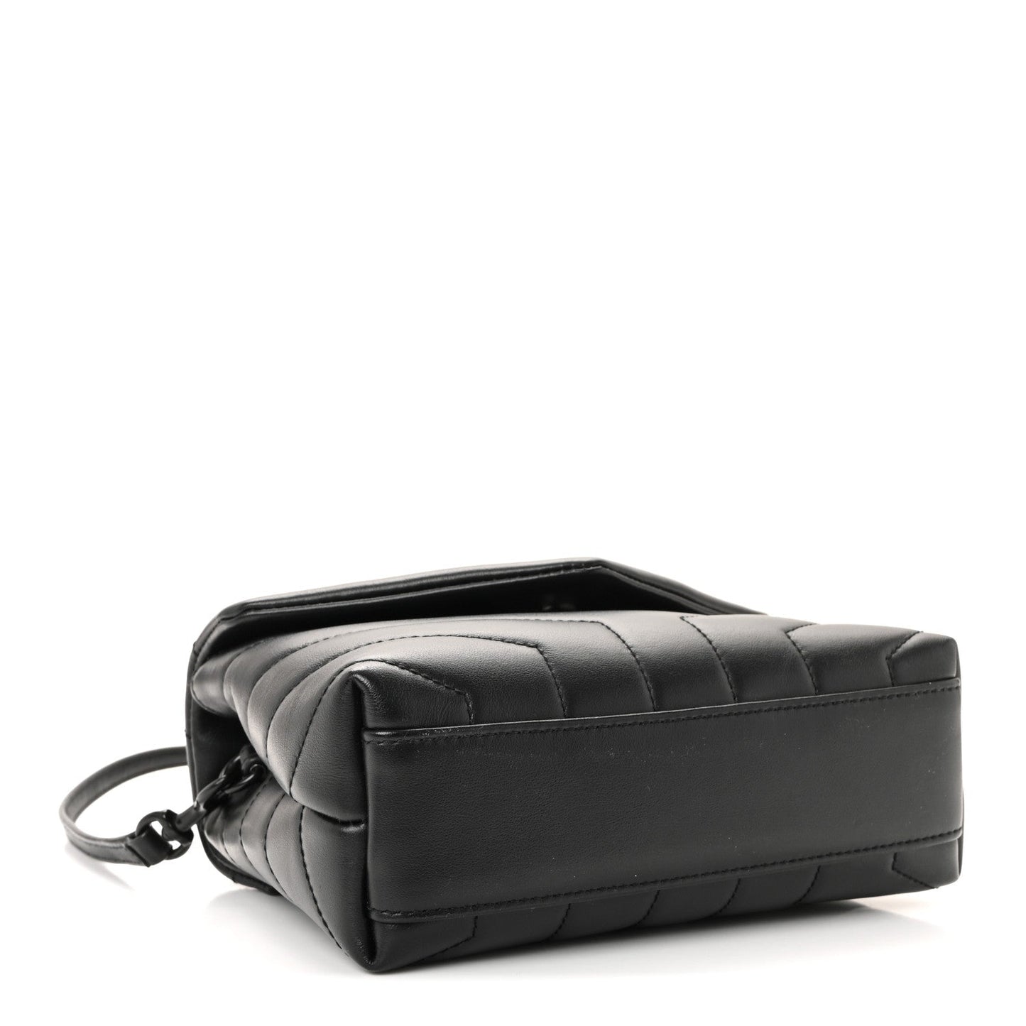 Calfskin Y Quilted Monogram Monochrome Toy Loulou Crossbody Bag Black